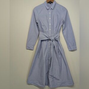 JCrew Button-Front Shirt Dress with Waist Tie